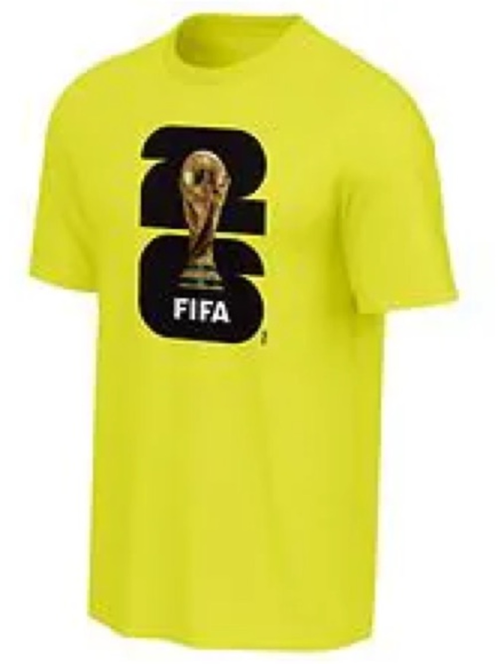 FIFA World Cup Trophy Unisex Graphic Tee in Bright Yellow Small & Large NWT